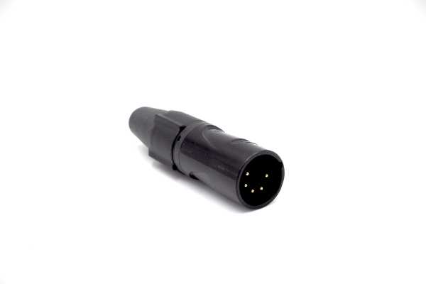 EnovaNxt XLR cable connector male 5-pin, PureCoreNxt black metal housing and black boot