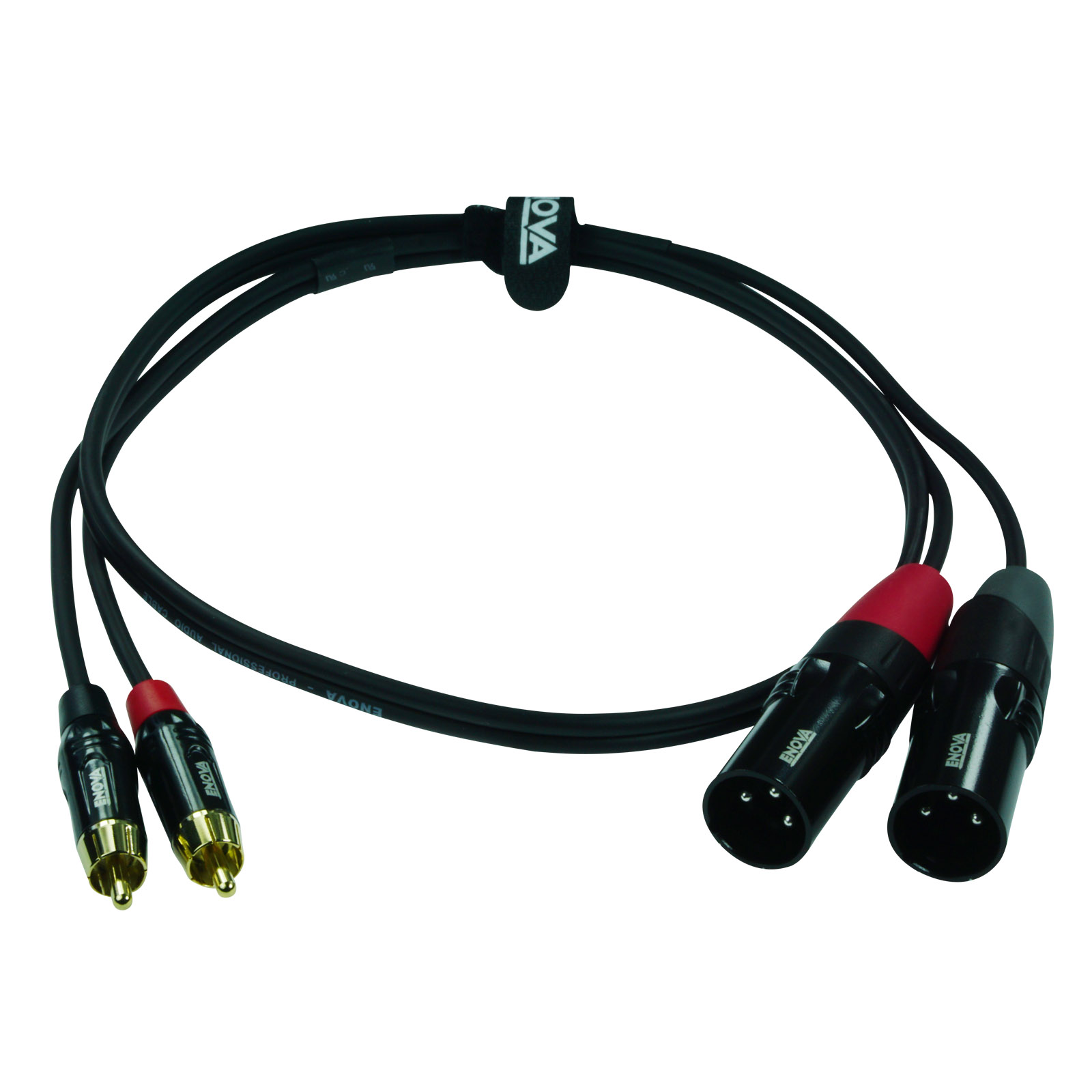 ENOVA, 1 meter stereo adapter cable 2x RCA male to 2x XLR male