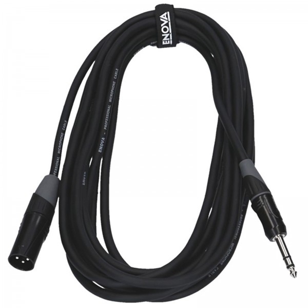 0.5 m XLR female to 1/4" plug 3 pole microphone cable 3-pin analogue & AES with velcro