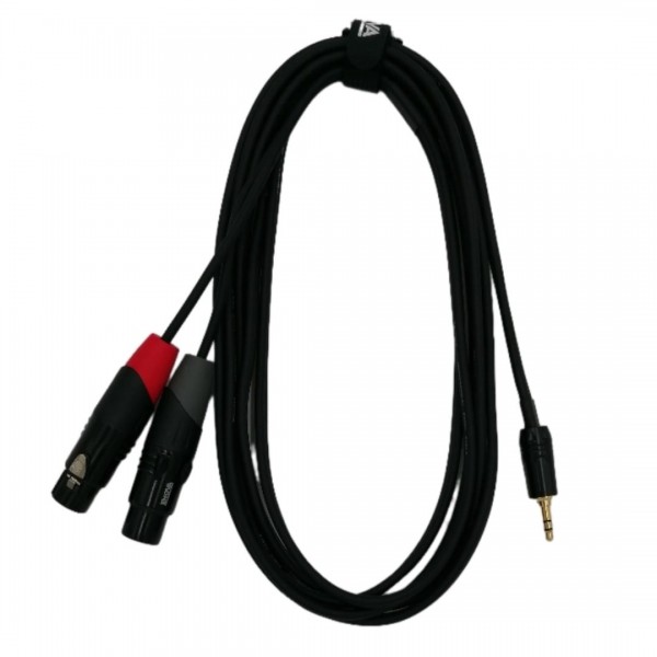 1 m Jack 3.5 mm 3 pole - XLR female 3 pole adapter cable black & red stereo cable