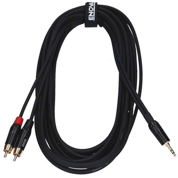 Cable de audio estéreo con clavija jack de 3,5 mm a 2 conectores RCA disponible en 0,5 cm, 1 m, 1,5 m, 2 m, 3 m, 5 m, 10 m, 15 m y 20 m 15 m 