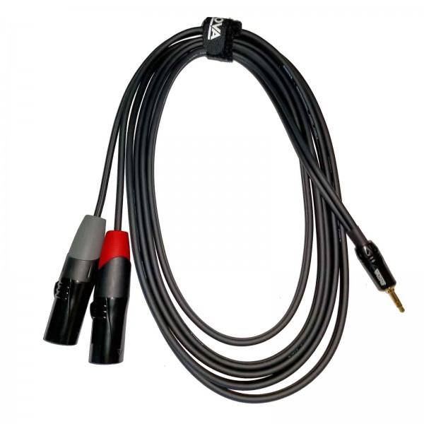 ENOVA, stereo adapter cable, 1 meter 3.5mm jack 3 pins (TRS) to 2x XLR male 3 pins